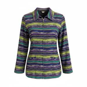 Vintage David Paul New York Purple/Black Striped Blazer Jacket Size Large Artsy